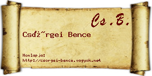 Csörgei Bence névjegykártya